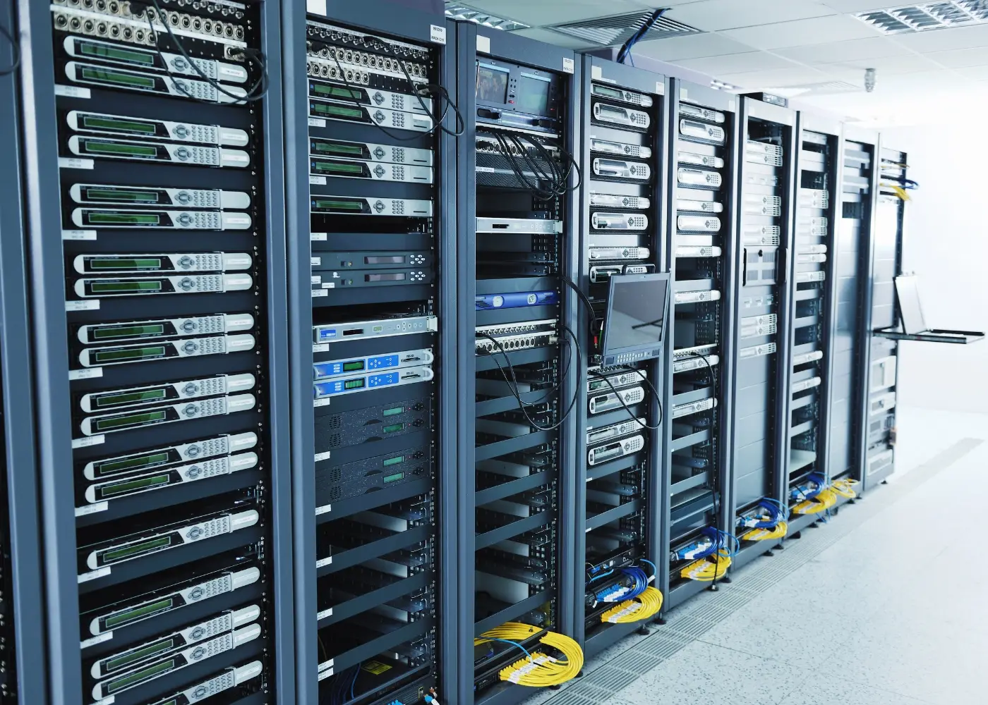 web hosting server in a server room